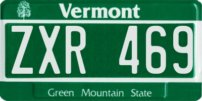 VT license plate ZXR469