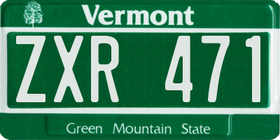 VT license plate ZXR471