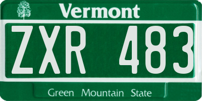 VT license plate ZXR483