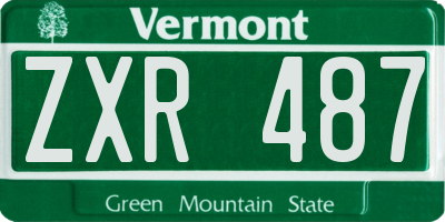 VT license plate ZXR487