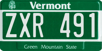 VT license plate ZXR491