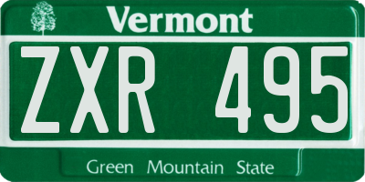 VT license plate ZXR495