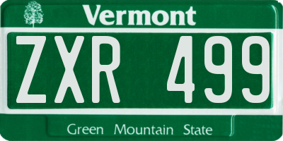 VT license plate ZXR499