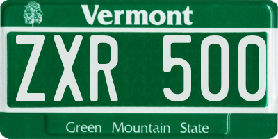 VT license plate ZXR500