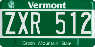 VT license plate ZXR512