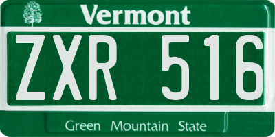 VT license plate ZXR516