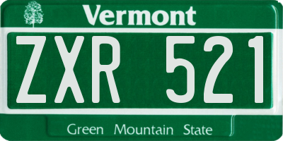 VT license plate ZXR521