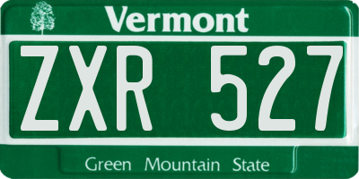 VT license plate ZXR527