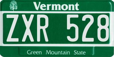 VT license plate ZXR528