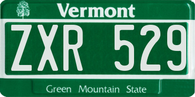 VT license plate ZXR529