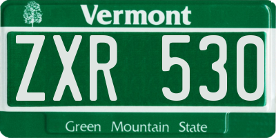 VT license plate ZXR530
