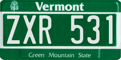 VT license plate ZXR531