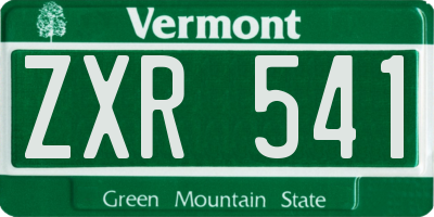VT license plate ZXR541