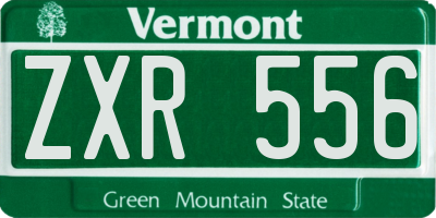 VT license plate ZXR556
