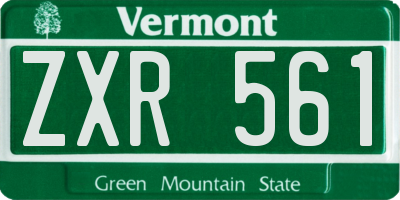 VT license plate ZXR561