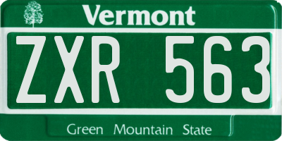 VT license plate ZXR563