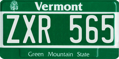 VT license plate ZXR565