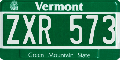 VT license plate ZXR573