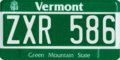 VT license plate ZXR586