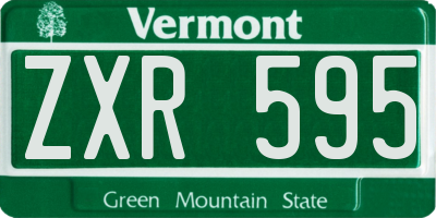 VT license plate ZXR595