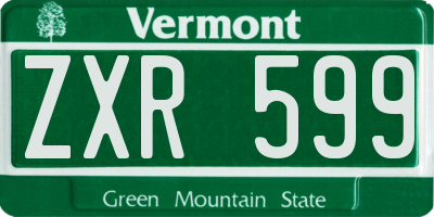 VT license plate ZXR599
