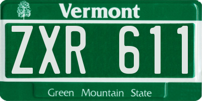 VT license plate ZXR611