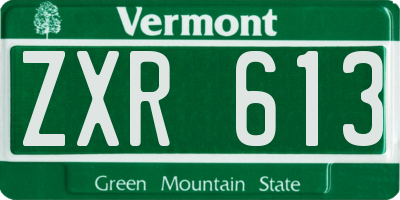 VT license plate ZXR613