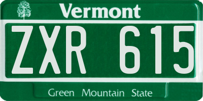 VT license plate ZXR615
