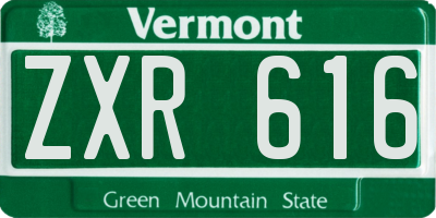 VT license plate ZXR616