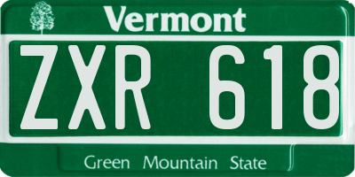 VT license plate ZXR618