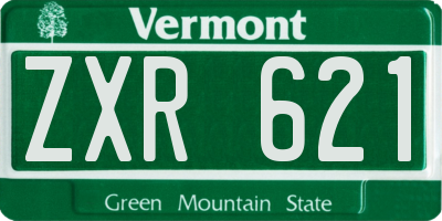 VT license plate ZXR621