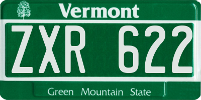 VT license plate ZXR622