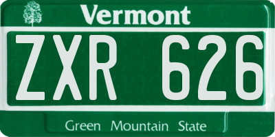 VT license plate ZXR626