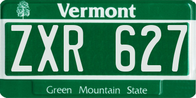 VT license plate ZXR627