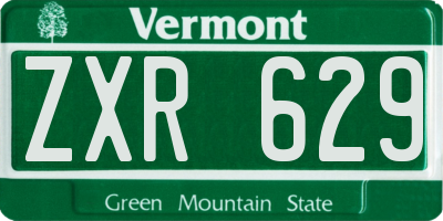 VT license plate ZXR629