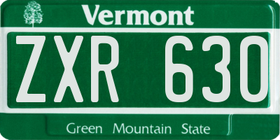 VT license plate ZXR630