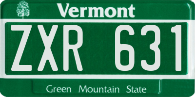 VT license plate ZXR631