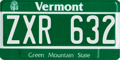 VT license plate ZXR632