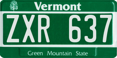 VT license plate ZXR637