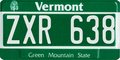 VT license plate ZXR638