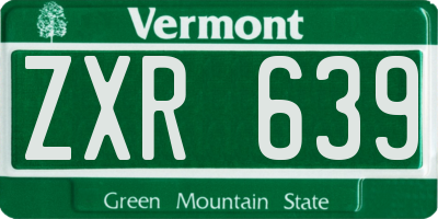 VT license plate ZXR639