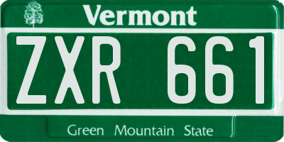 VT license plate ZXR661
