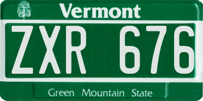 VT license plate ZXR676