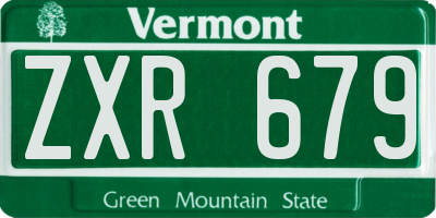 VT license plate ZXR679