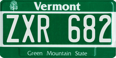 VT license plate ZXR682