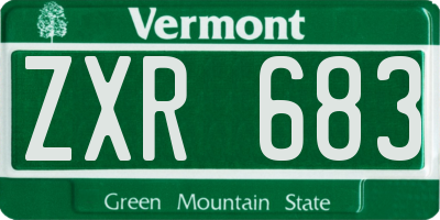 VT license plate ZXR683