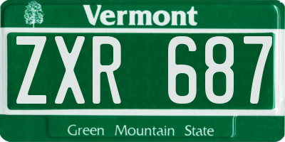 VT license plate ZXR687
