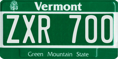 VT license plate ZXR700
