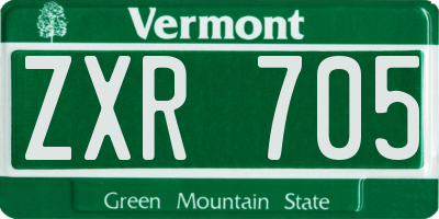 VT license plate ZXR705