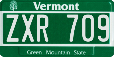 VT license plate ZXR709